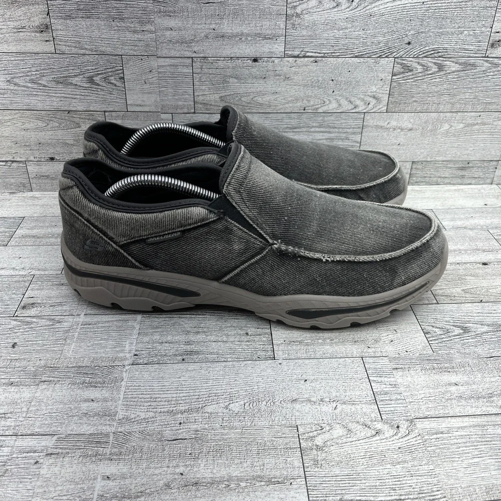 Skechers Creston Moseco Gray Slip On Loafer Shoes 65355 Men Size 12‎